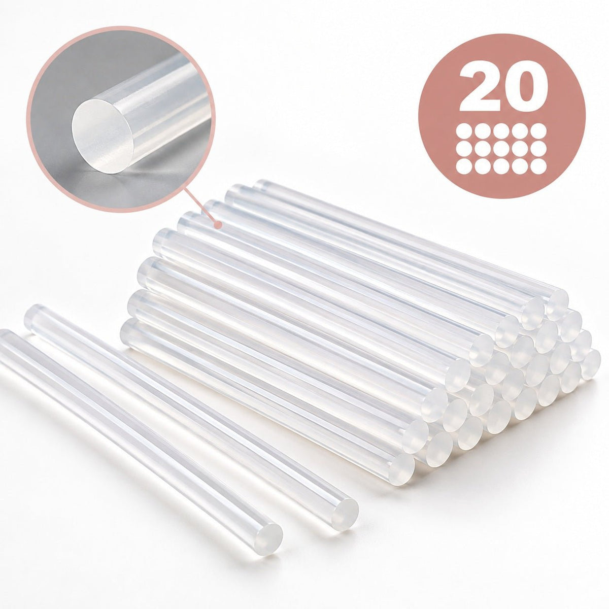 Attēls ar Līmes pistoles stienīši 7 mm × 20 cm, caurspīdīgi-nedzeltējoši, 10 gab. – pieejams internetā Šarlotes audumi