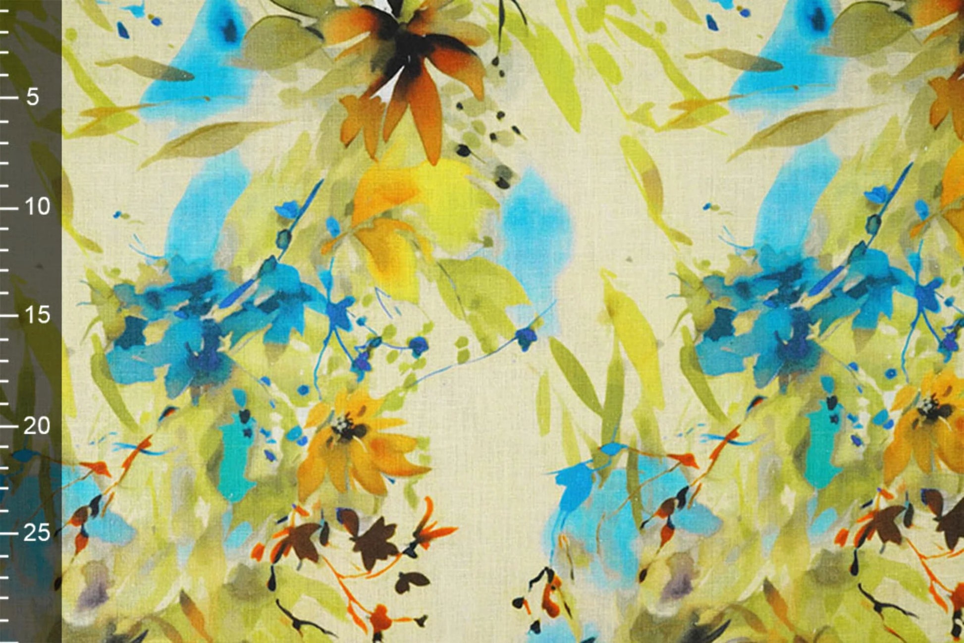 Attēls ar Lins ar kokvilnu - ziedu raksts 170 g/m² | viegls, elpojošs audums apģērbam un mājai – pieejams Šarlotes audumi