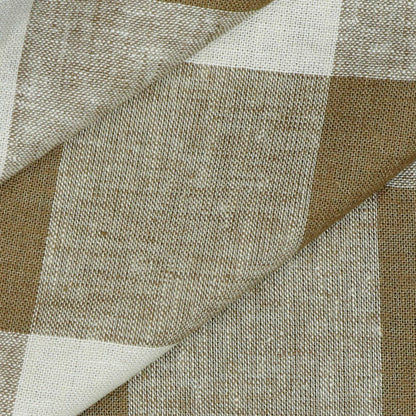 Lin avec viscose - à carreaux marron clair 145 g/m²