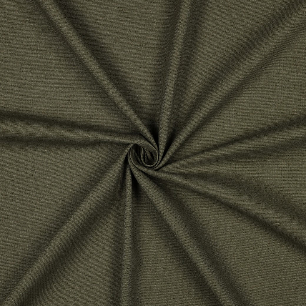 Image of linen with viscose, olive tone 185 g/m² – available at Šarlotes audumi