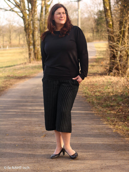 Lin mélangé à la viscose - rayures sur fond noir 200 g/m²
