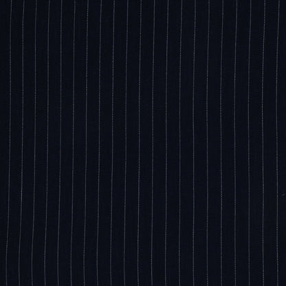 Lin avec viscose - rayures sur fond bleu foncé 200 g/m²