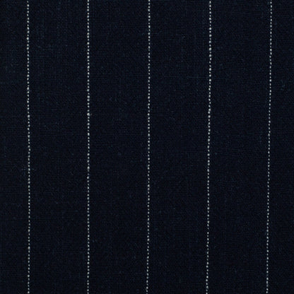 Lin avec viscose - rayures sur fond bleu foncé 200 g/m²