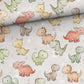 Cotton loopback knit - friendly little dinosaurs 250 g/m²