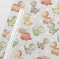 Cotton loopback knit - friendly little dinosaurs 250 g/m²
