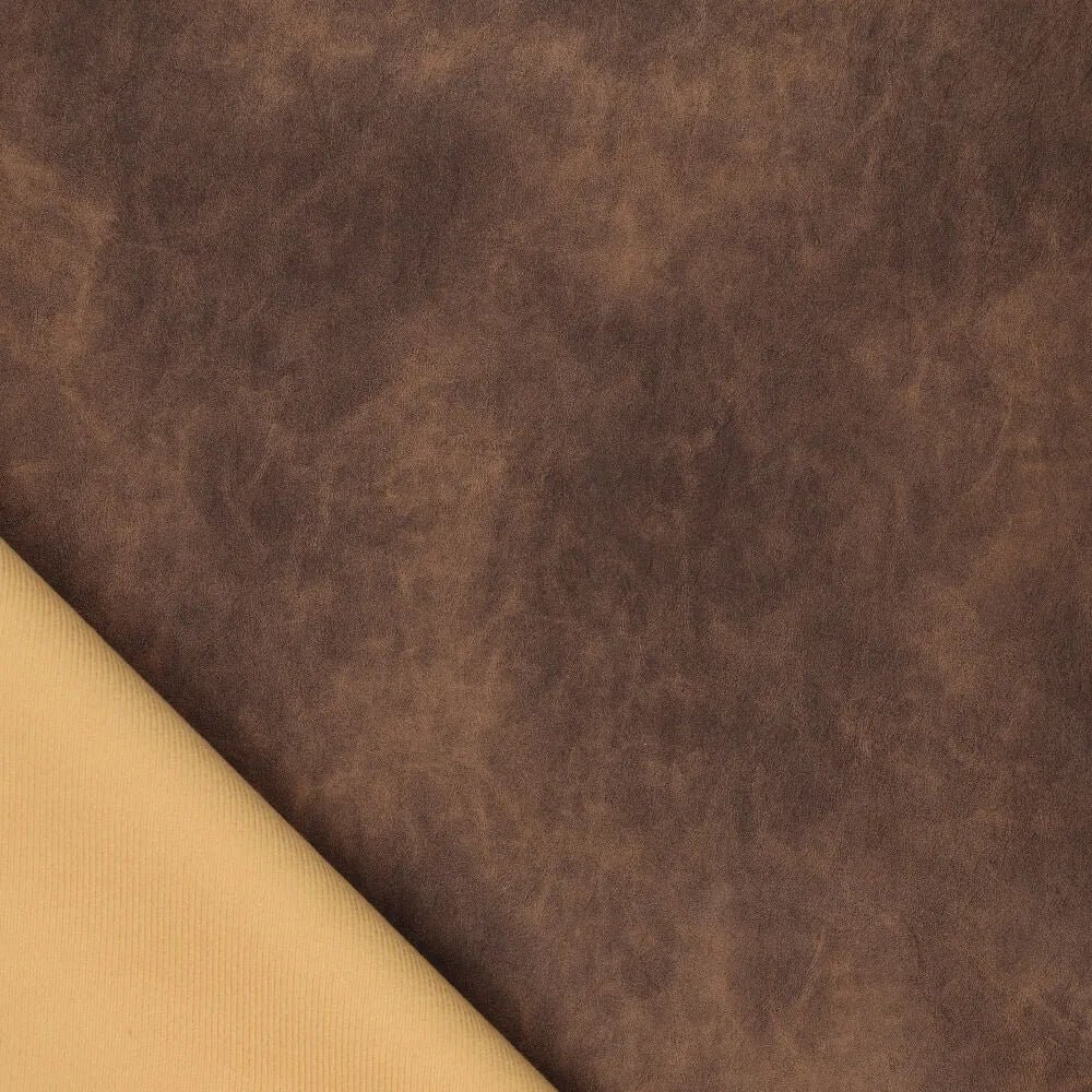 Attēls ar Mākslīgā āda ar vintage ādas efektu - brūna 390 g/m² – pieejams Šarlotes audumi