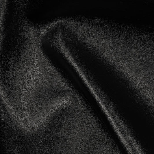 Mākslīgā āda - melna ar metālisku spīdumu 320 g/m²