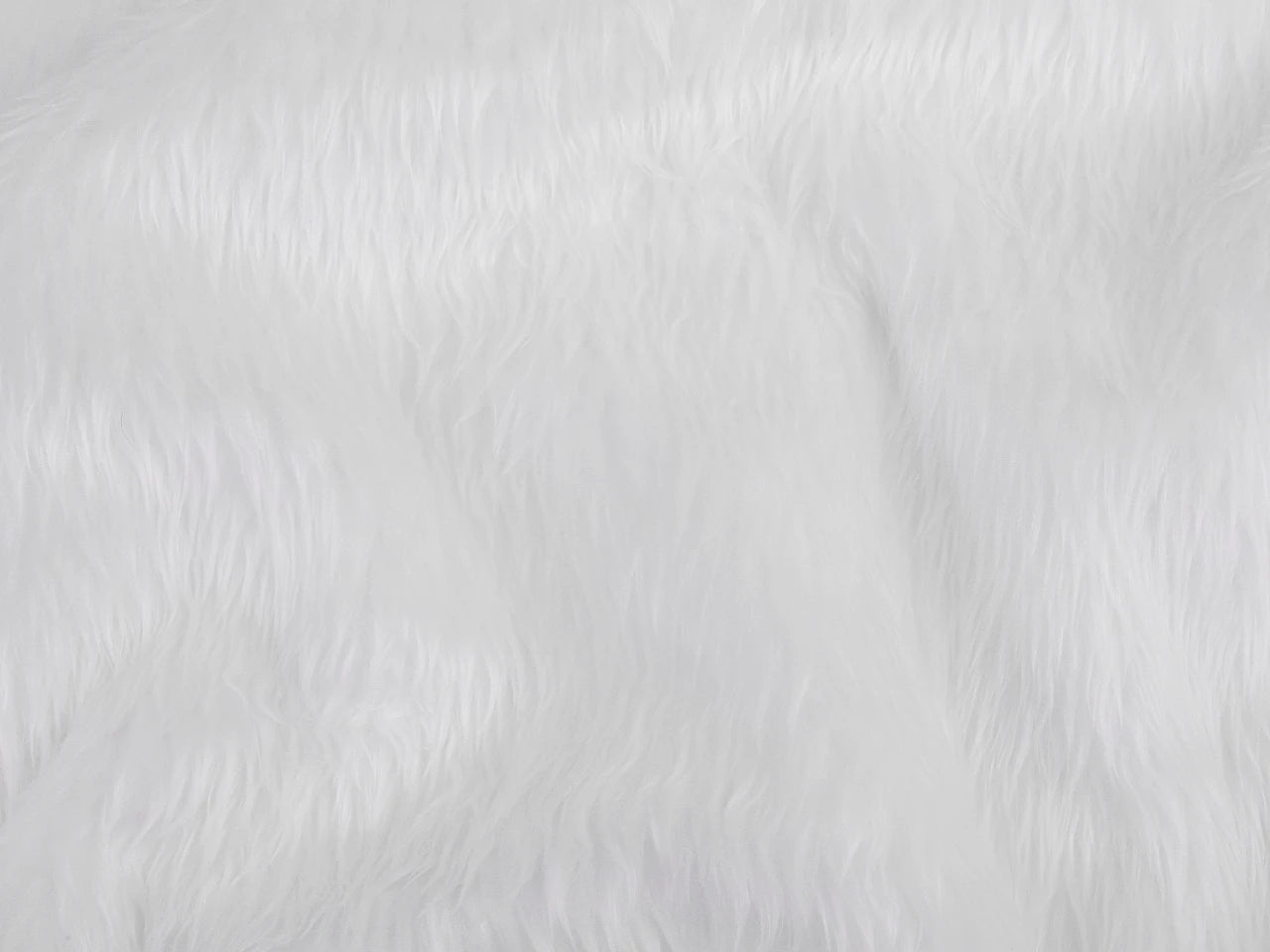 Image of long-pile faux fur – white – available online at Šarlotes audumi