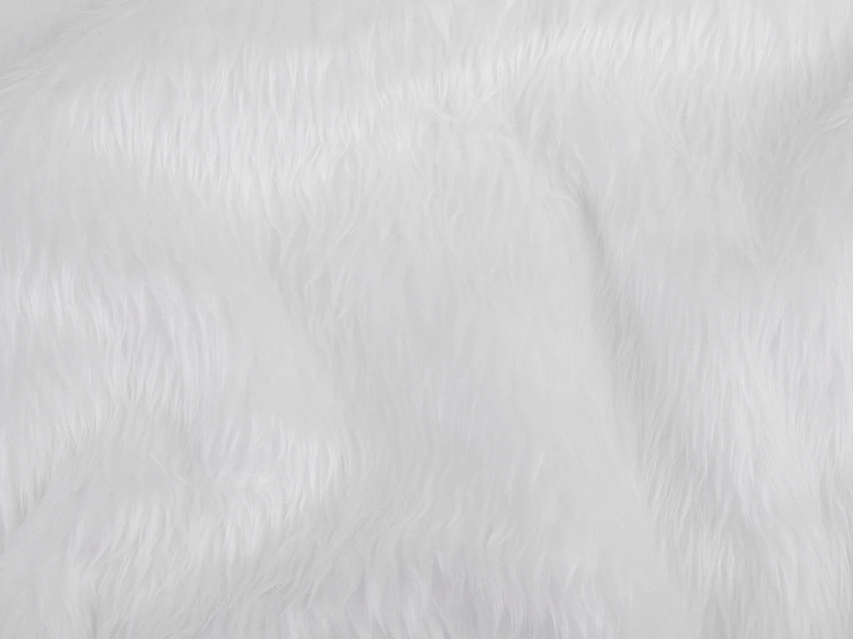 Image of long-pile faux fur – white – available online at Šarlotes audumi