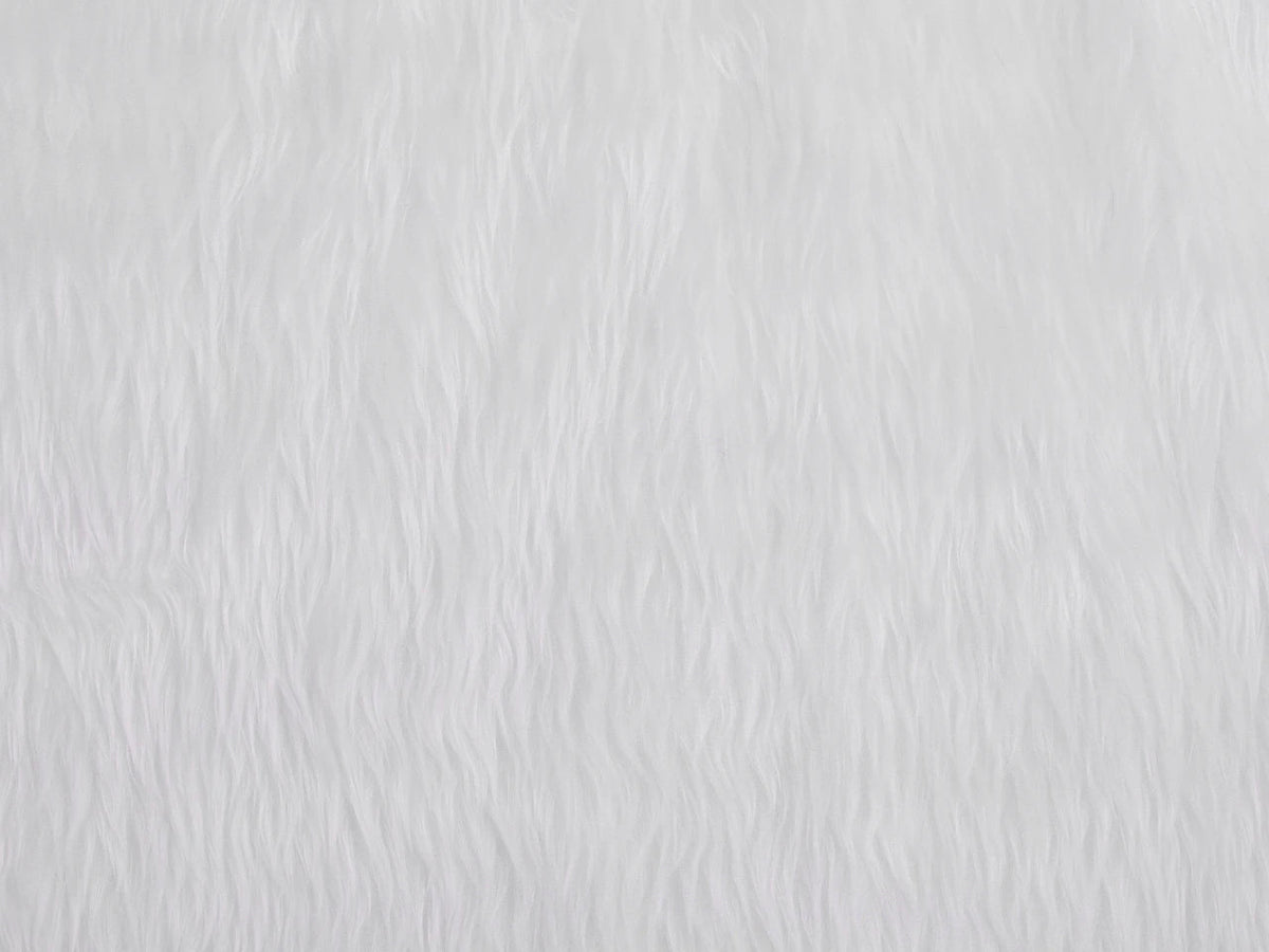 Image of long-pile faux fur – white – available online at Šarlotes audumi