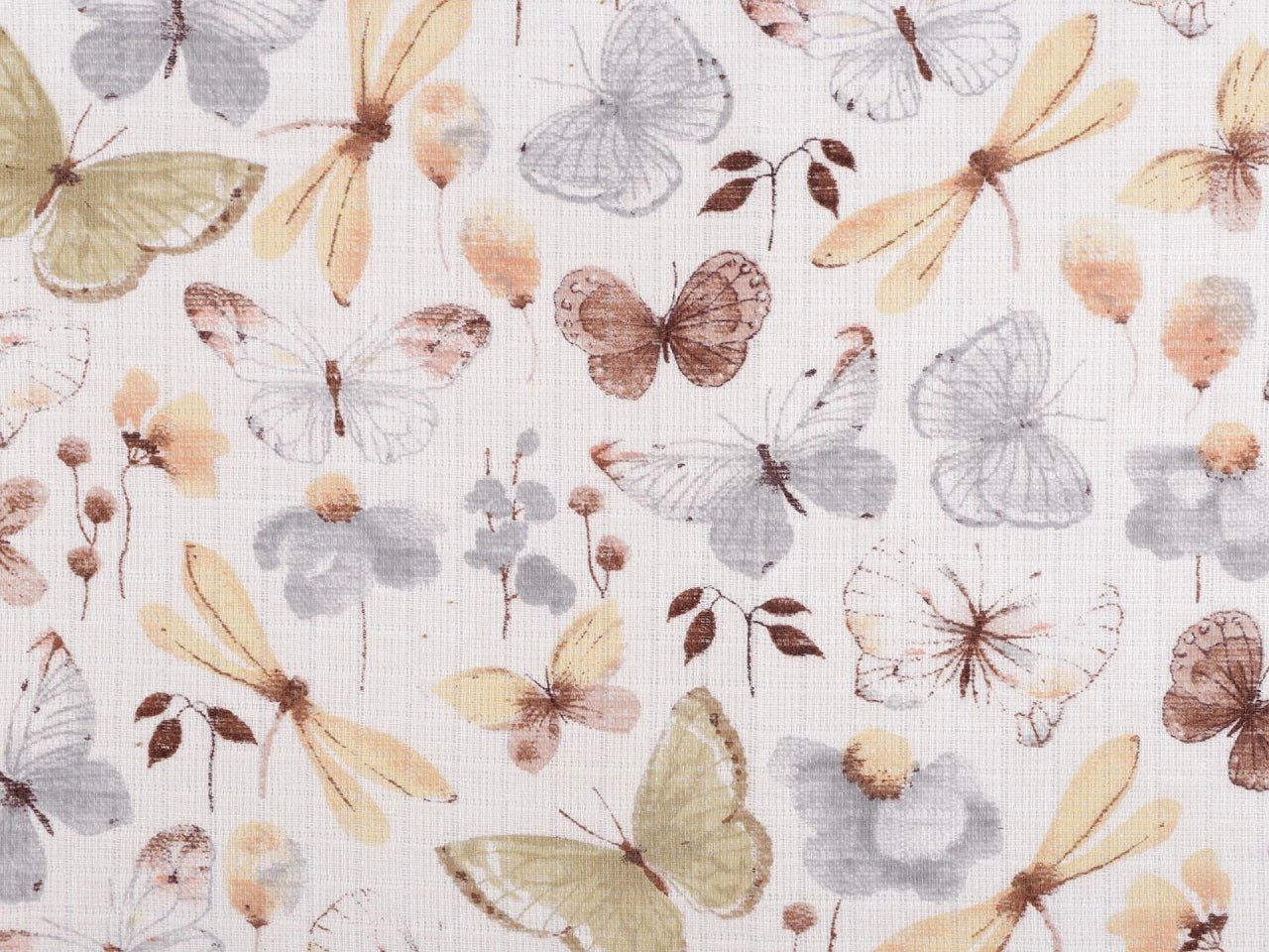Image de tissu en gaze - papillons 120 g/m² – disponible chez Šarlotes audumi
