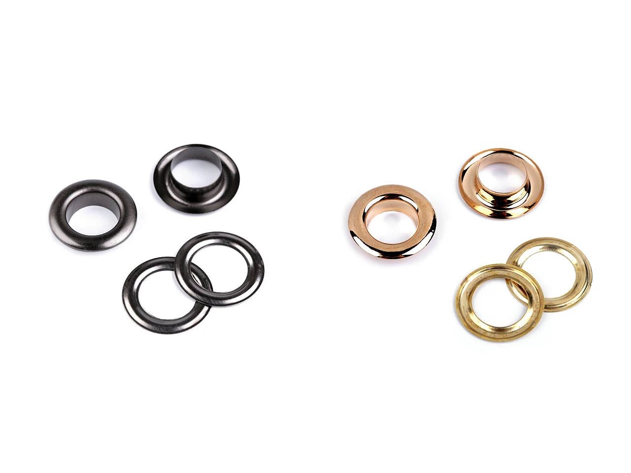 Attēls ar Metāla gredzeni, Luversi iekšējais Ø12 mm / ārējais Ø21 mm |10 gab | dažādu toņu – pieejams Šarlotes audumi