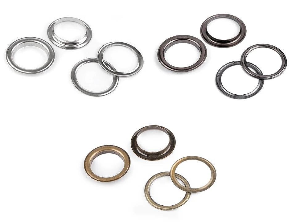 Attēls ar Metāla gredzeni, Luversi iekšējais Ø35 mm (iekšējais diametrs) |10 gab | dažādu toņu – pieejams Šarlotes audumi