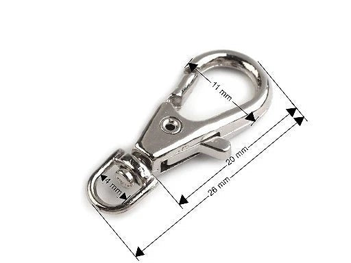 Attēls ar Metāla karabīne 4 mm 5 gab|dažādu toņu – pieejams Šarlotes audumi