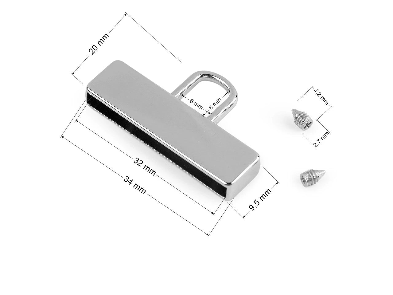 Attēls ar Metāla lentes/gumijas gali ar cilpu 32 mm – pieejams Šarlotes audumi