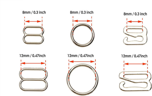 Metāla regulators veļai 10 mm - rozā zelta (2 gb iepakojums)