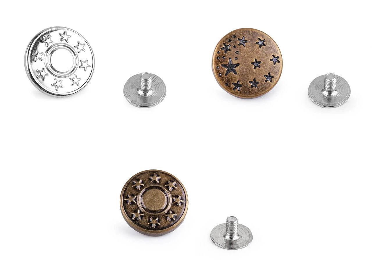 Image with metal screw-on denim button Ø17 mm – available at Šarlotes audumi