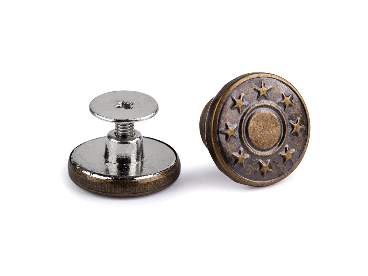 Image of Metal screw-on jeans button Ø17 mm – available at Šarlotes audumi