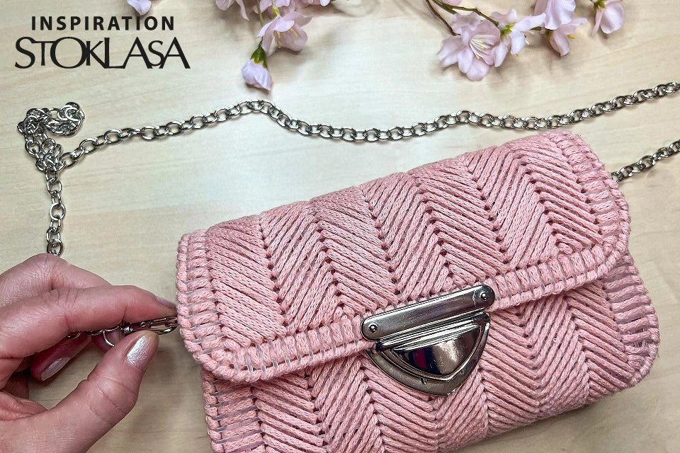 Image of metal bag clasp / lock 50 × 25 mm – rose gold – available online at Šarlotes audumi