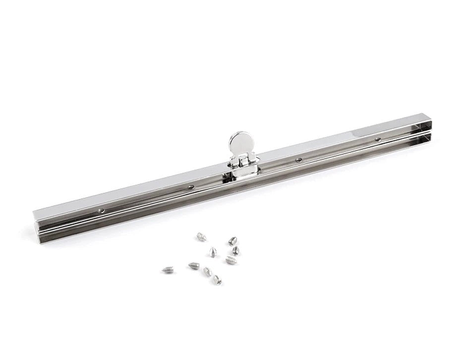 Metal bag clasp frame with screws, 12 cm – available online at Šarlotes audumi