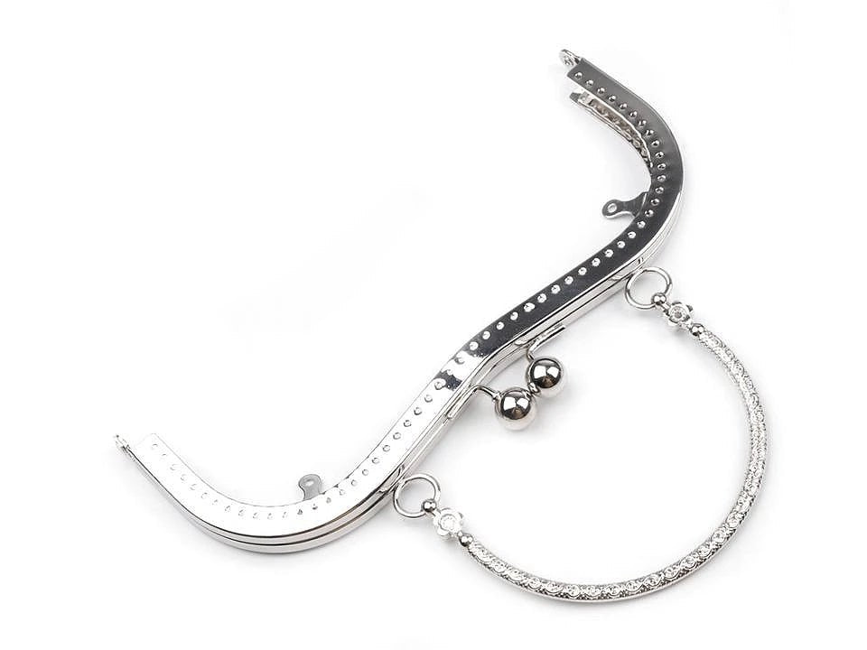 Attēls ar Metāla somiņas rāmis piešūšanai ar rokturi 5 × 8 cm| dažādu toņu – pieejams Šarlotes audumi