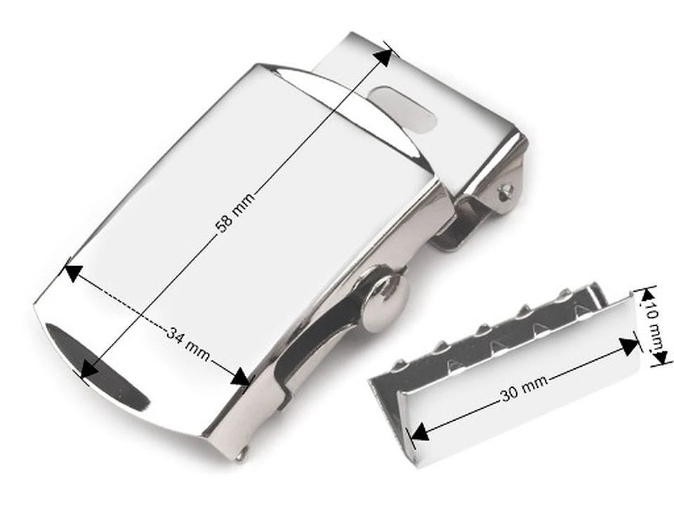 Attēls ar Metāla sprādze jostai ar nobeiguma galu – 30 mm|dažādu toņu – pieejams Šarlotes audumi