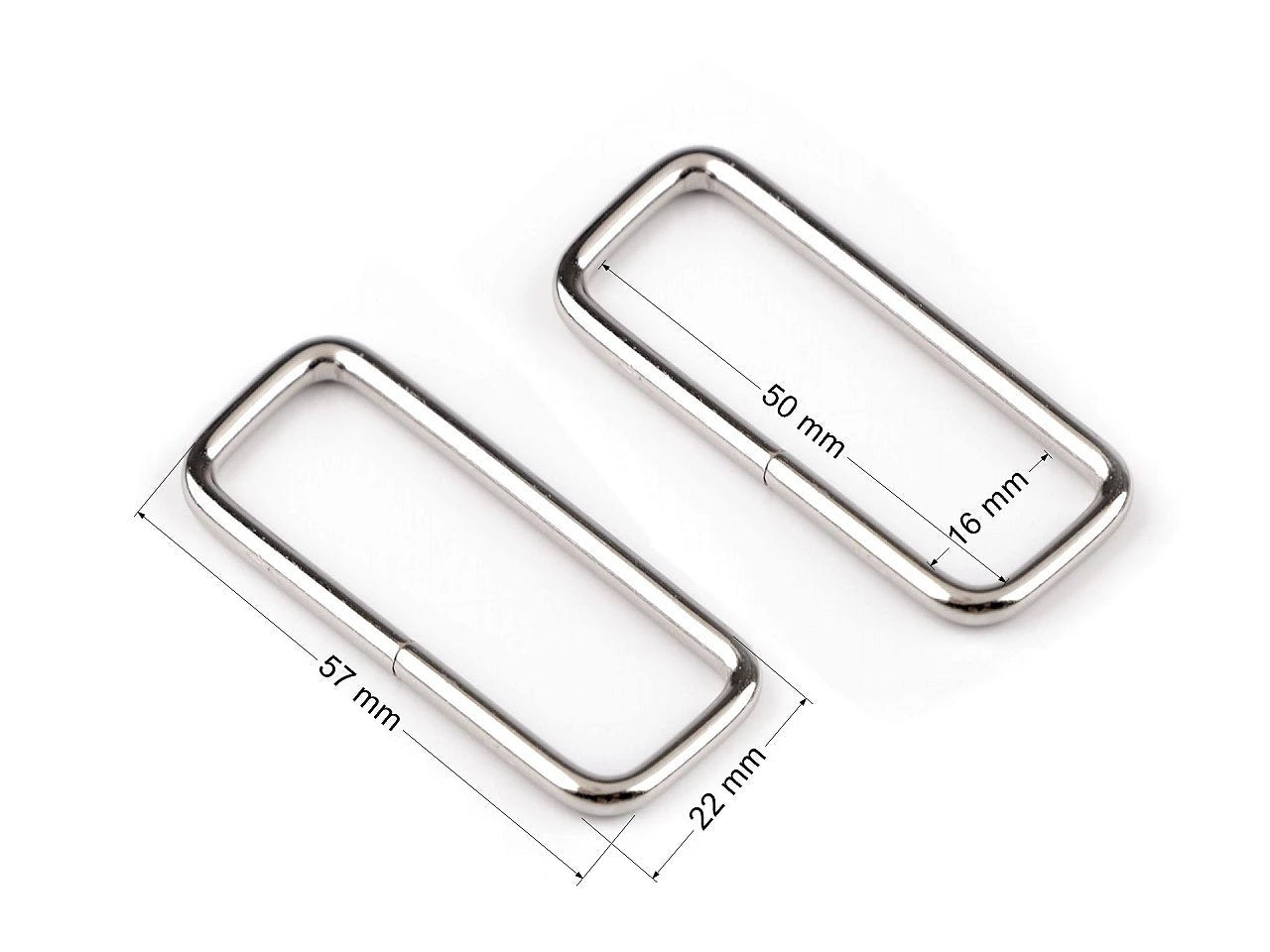 Attēls ar Metāla taisnstūris 50 mm – somu un siksnu furnitūra – pieejams Šarlotes audumi