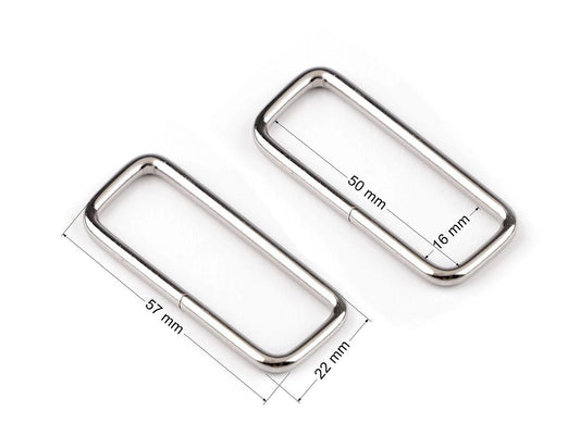 Attēls ar Metāla taisnstūris 50 mm – somu un siksnu furnitūra – pieejams Šarlotes audumi