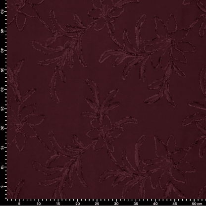 Image of coat fabric with embroidery – burgundy – available online at Šarlotes audumi