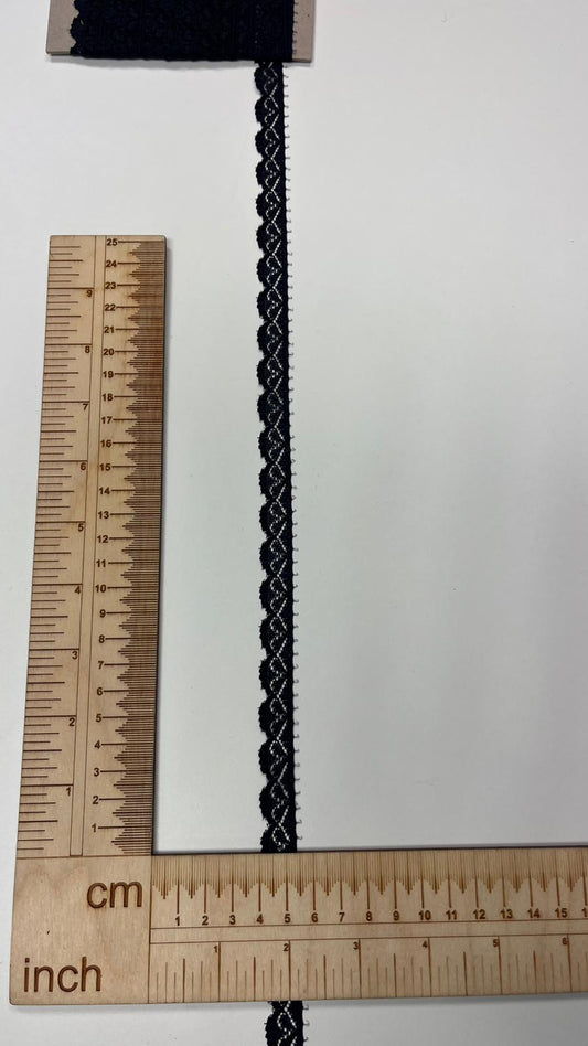 Attēls ar Mežģīne 1,4 cm-tumši zila – pieejams internetā Šarlotes audumi