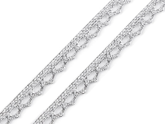 Attēls ar Mežģīne - sudraba 1 cm – pieejams Šarlotes audumi