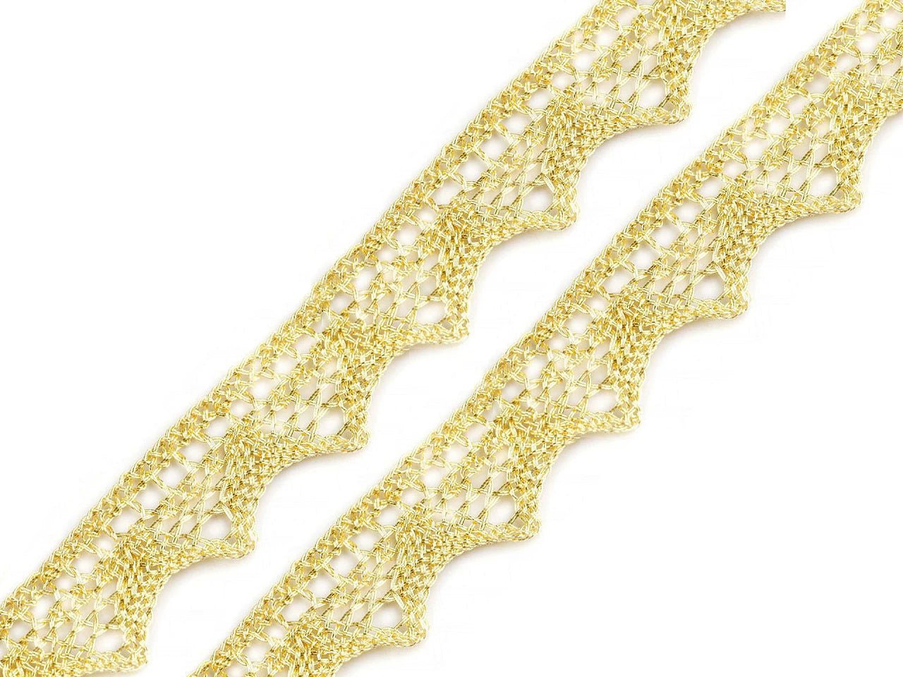 Attēls ar Mežģīne - zelta 2 cm – pieejams Šarlotes audumi