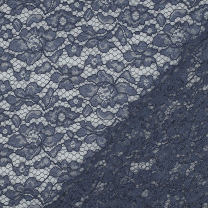 Image de tissu en dentelle bleu jean 130 g/m² – disponible chez Šarlotes audumi
