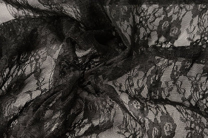 Fine lace fabric - black 50 g/m²