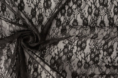 Fine lace fabric - black 50 g/m²