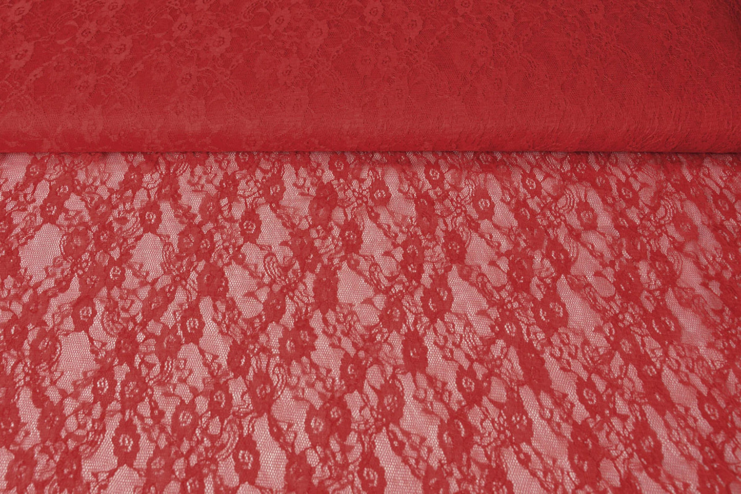 Attēls ar Mežģīņu audums smalks - sarkans 50 g/m² – pieejams Šarlotes audumi