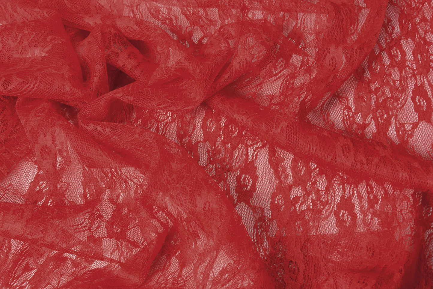 Attēls ar Mežģīņu audums smalks - sarkans 50 g/m² – pieejams Šarlotes audumi