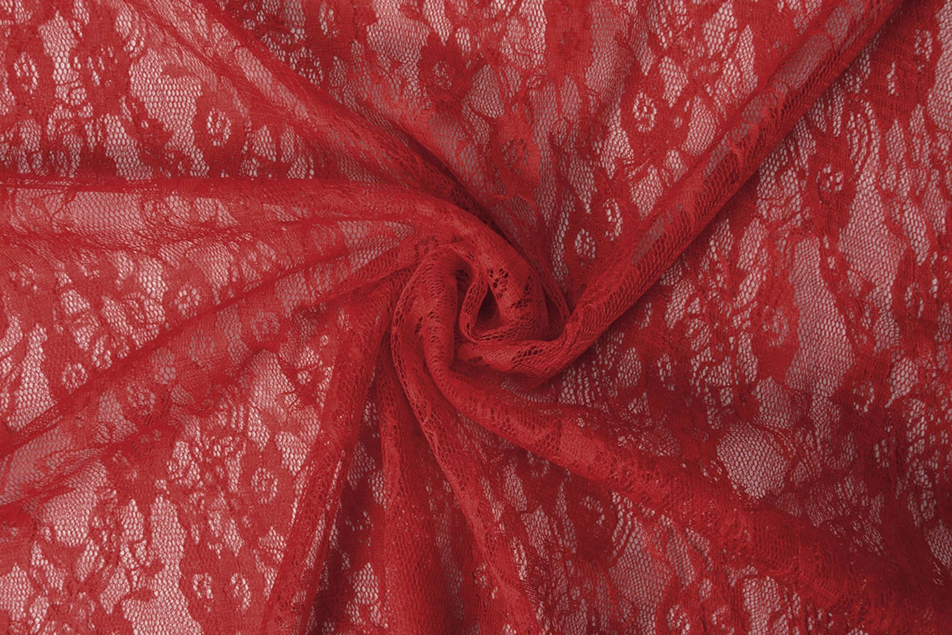 Attēls ar Mežģīņu audums smalks - sarkans 50 g/m² – pieejams Šarlotes audumi