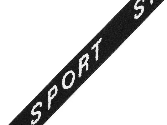 Mīksta gumija ar uzrakstu "SPORT", platums 15 mm