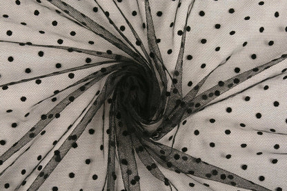 tulle doux à pois - noir