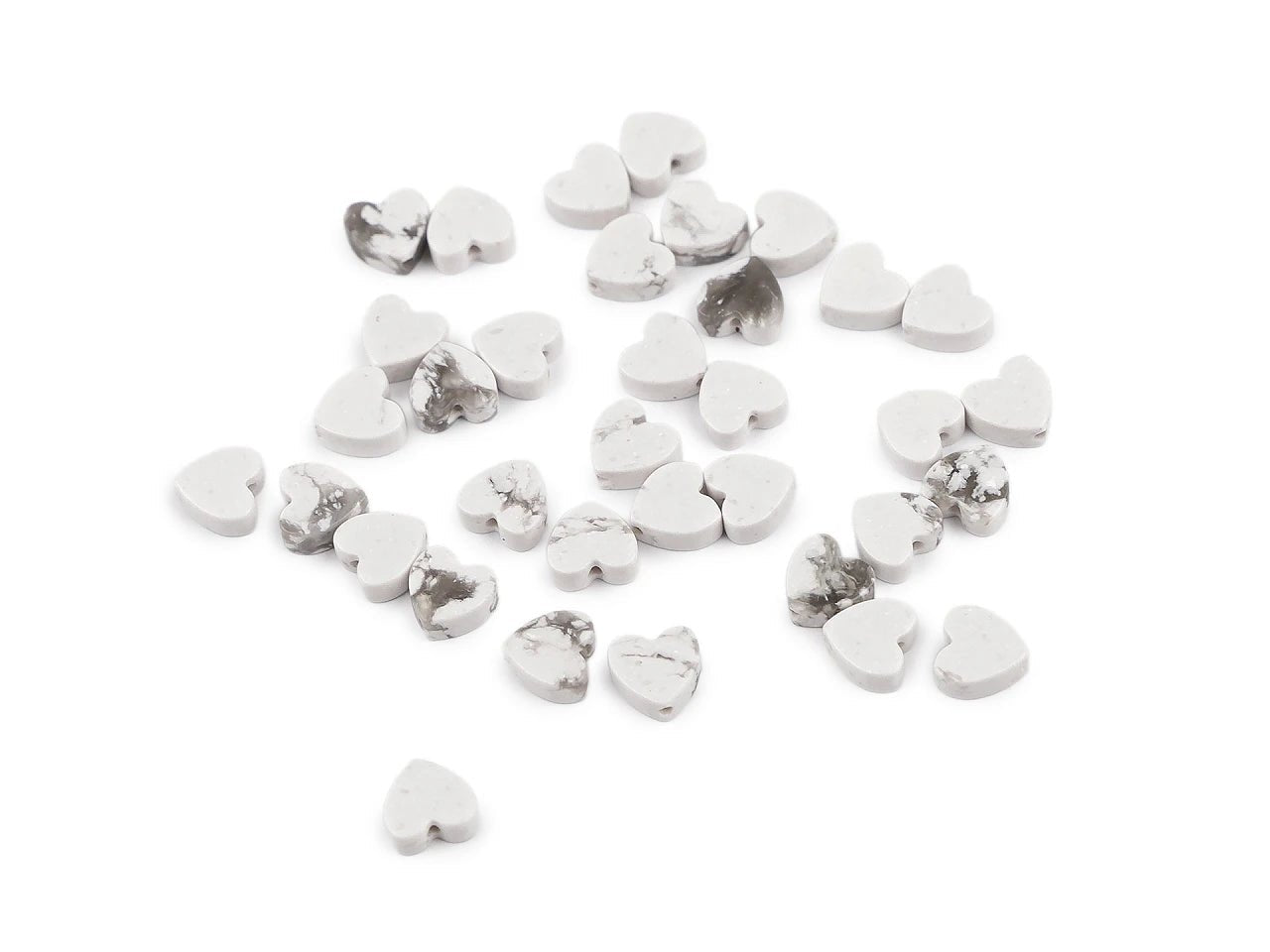 Attēls ar Minerāla un stikla sirds formas pērlītes Ø6 mm 35 gab.|dažādu toņu – pieejams Šarlotes audumi