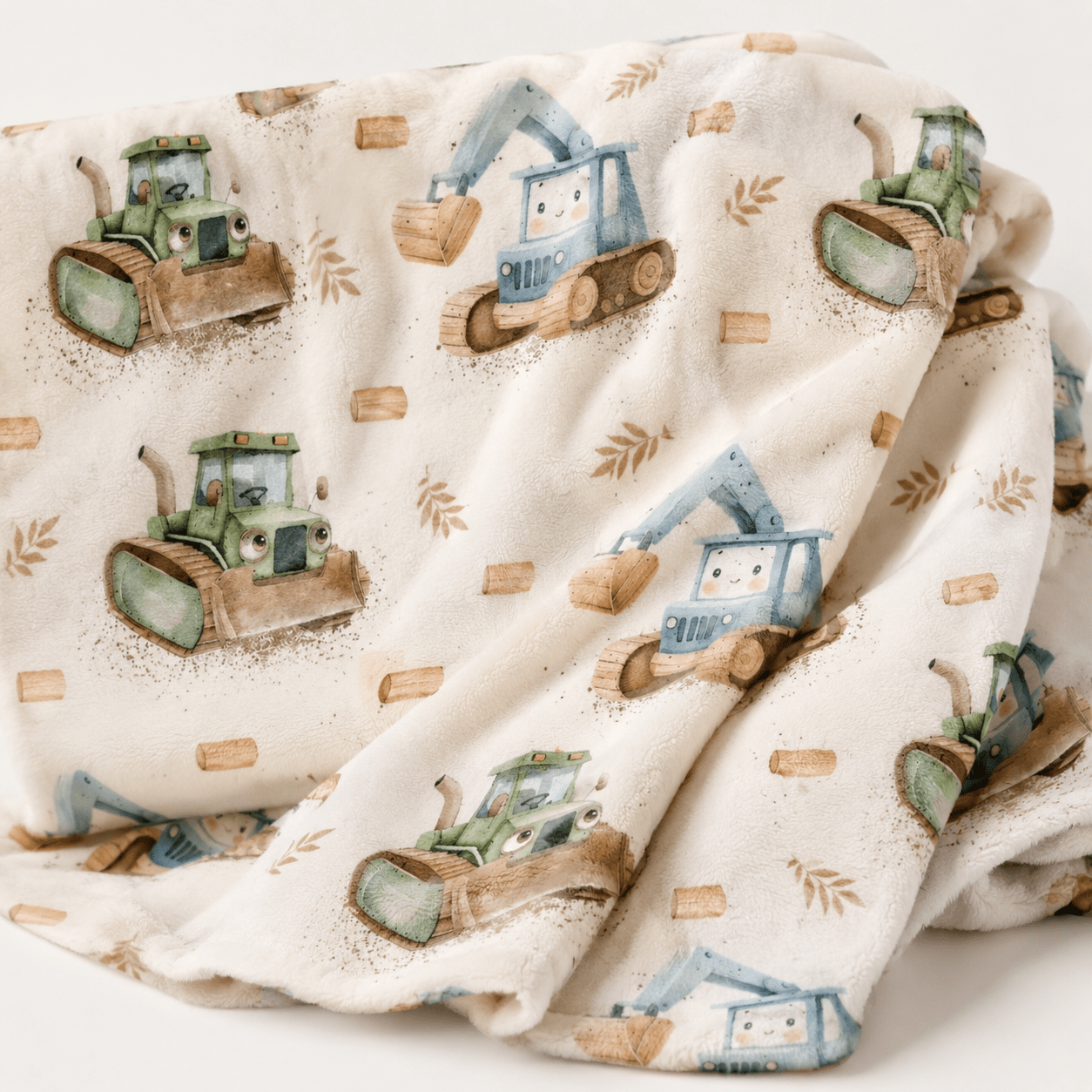 Attēls ar Minky flīss(gludais) - traktori 220 g/m² – pieejams Šarlotes audumi