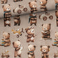 Cotton loop knit - Bear Cub Mischief 250 g/m²