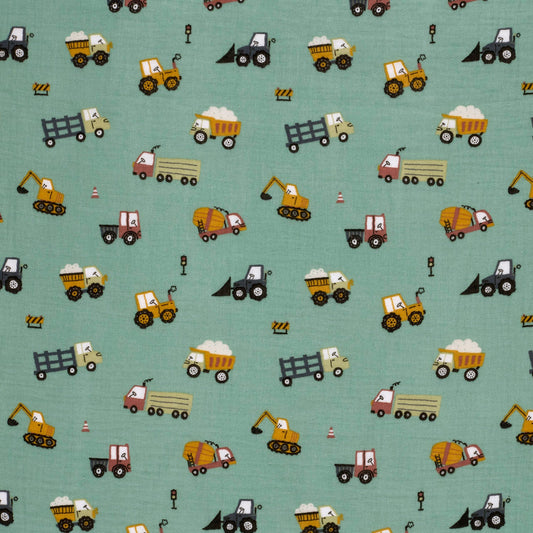 Image with Muslin-Machines and Tractors – available online at Charlotte’s Fabrics