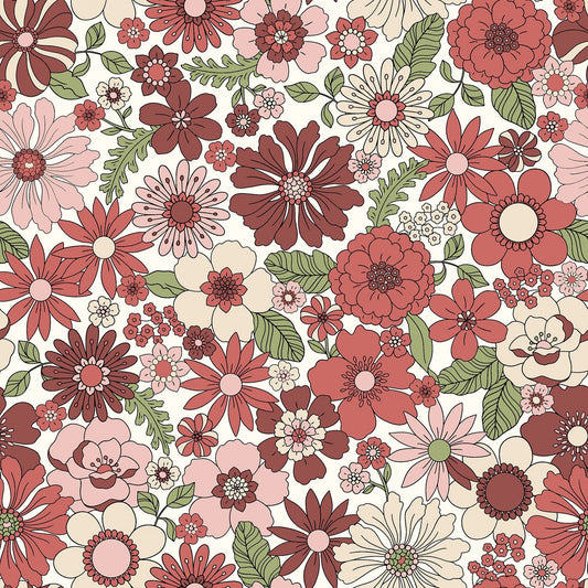 Attēls ar Muslīns - puķes 120 g/m² – pieejams Šarlotes audumi