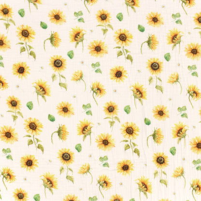 Image de mousseline - tournesols 120 g/m² – disponible chez Šarlotes audumi