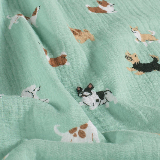 Image with muslin dogs – available online at Charlotte Fabrics