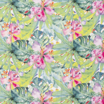 Muslin - tropical leaves 130 g/m²