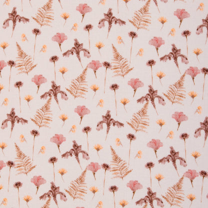 Image de mousseline - fleurs et fougères 130 g/m² – disponible chez Šarlotes audumi