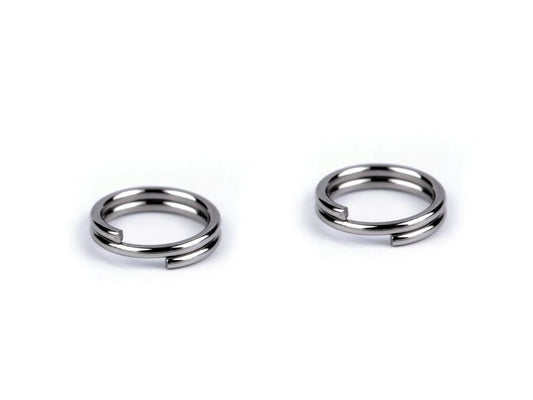 Attēls ar Nerūsējošā tērauda savienojošie gredzeni (split jump rings) Ø6 mm 10 g – pieejams Šarlotes audumi